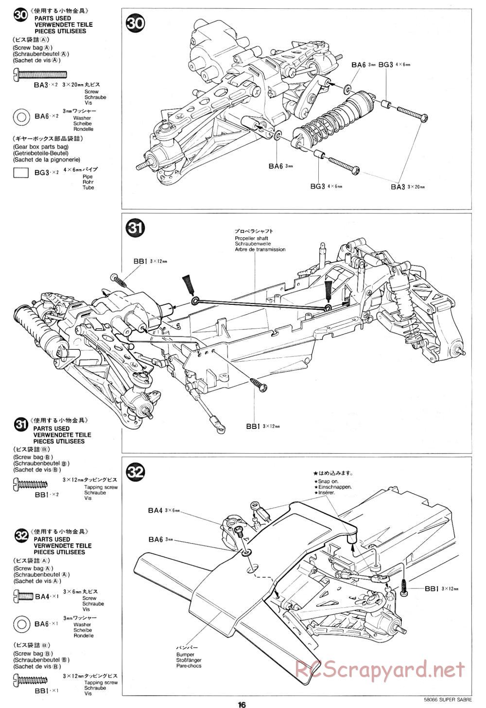Tamiya - Super Sabre - 58066 - Manual - Page 16