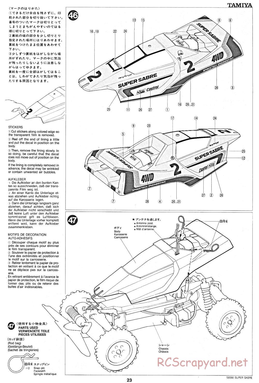 Tamiya - Super Sabre - 58066 - Manual - Page 23