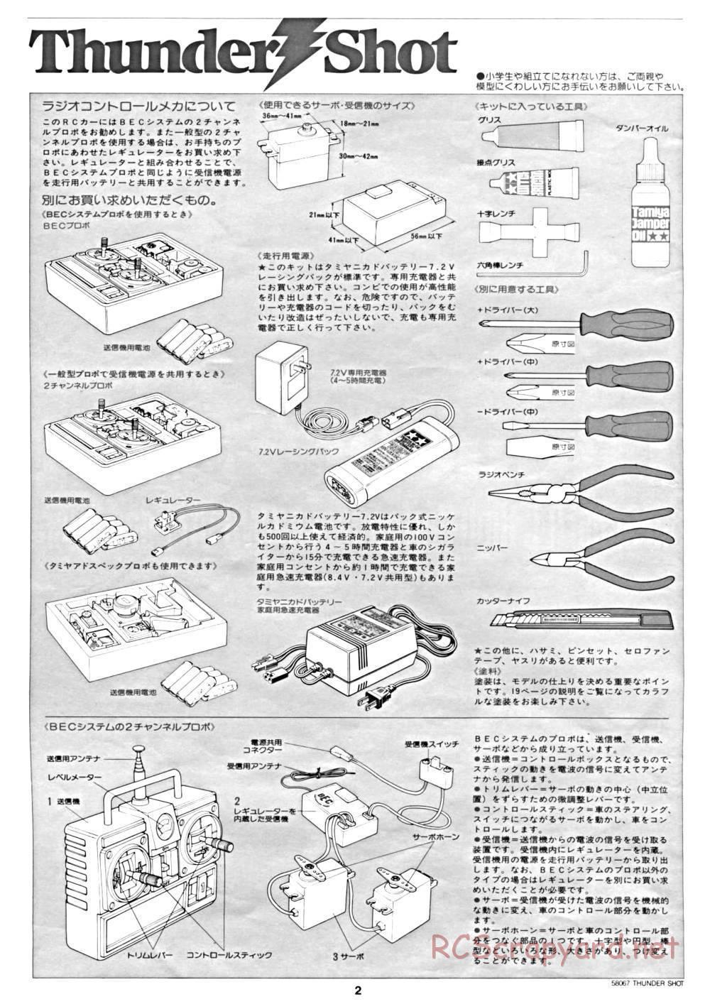 Tamiya - Thunder Shot - 58067 - Manual - Page 2