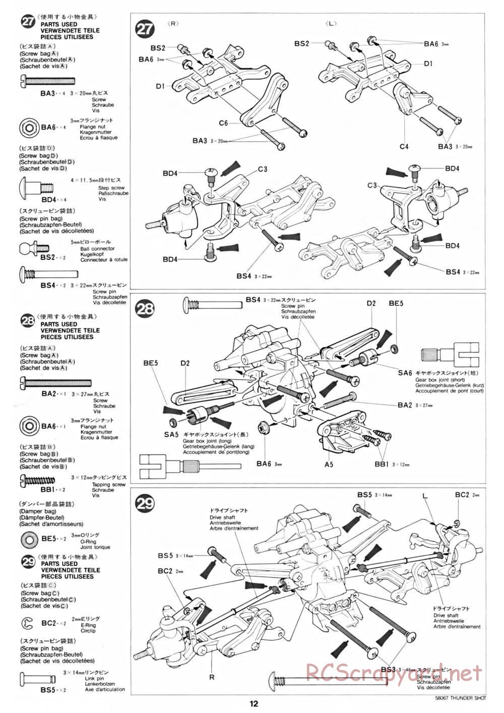 Tamiya - Thunder Shot - 58067 - Manual - Page 12