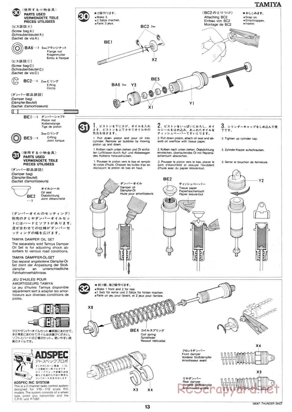 Tamiya - Thunder Shot - 58067 - Manual - Page 13