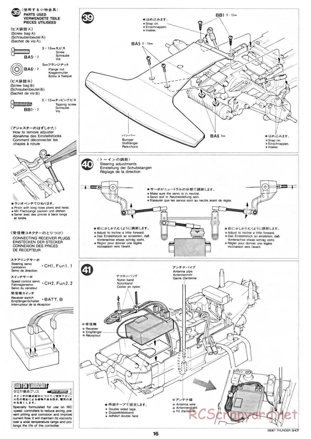 Tamiya - Thunder Shot - 58067 - Manual - Page 16