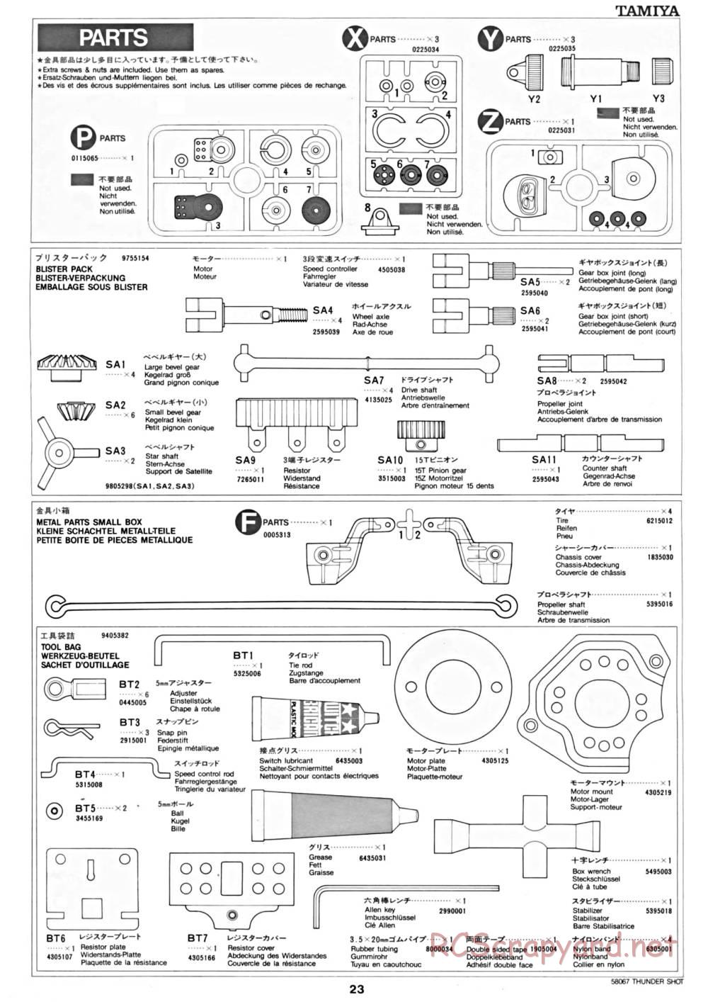 Tamiya - Thunder Shot - 58067 - Manual - Page 23