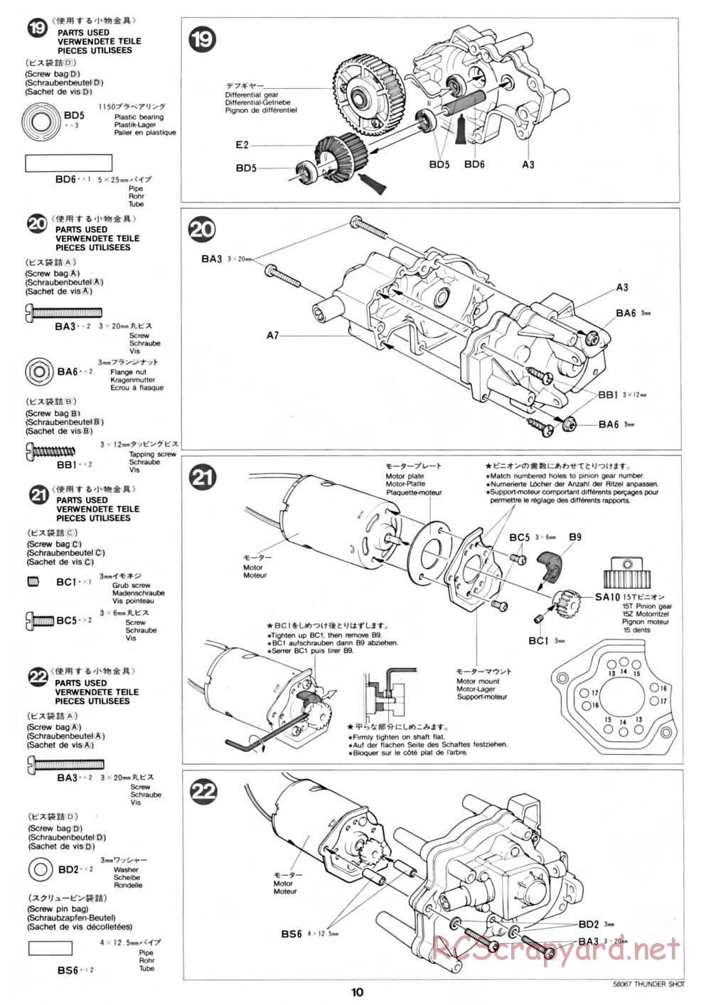 Tamiya - Thunder Shot - 58067 - Manual - Page 10