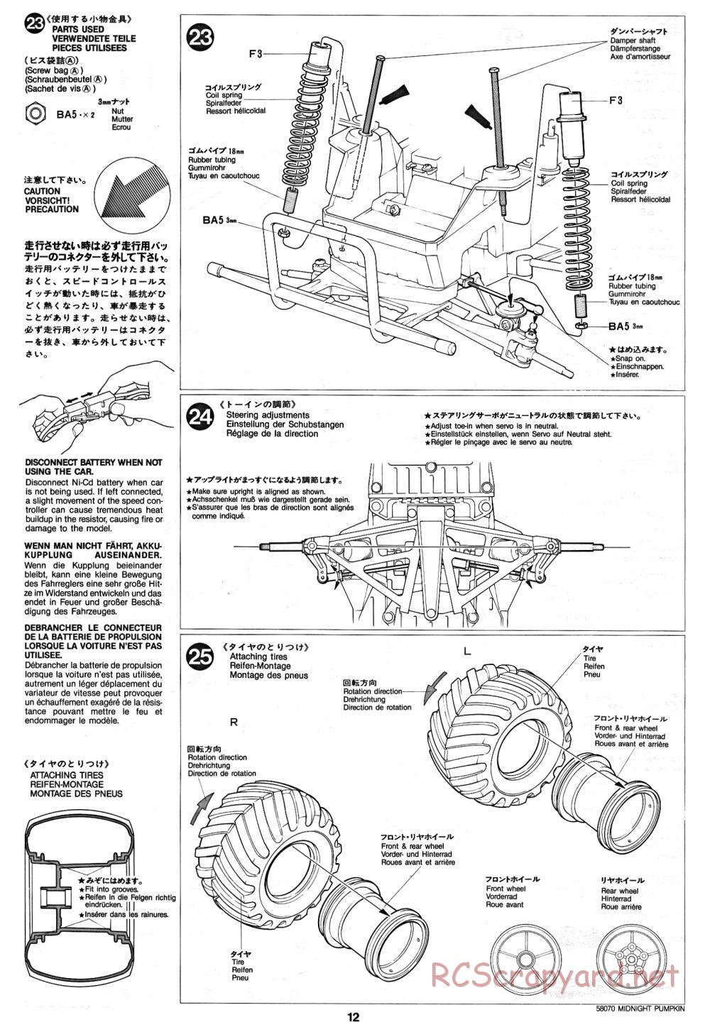 Tamiya - Midnight Pumpkin - 58070 - Manual - Page 12