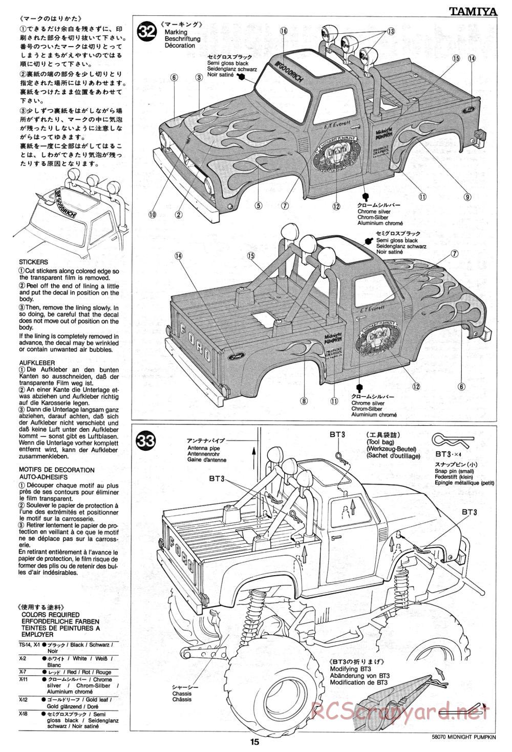 Tamiya - Midnight Pumpkin - 58070 - Manual - Page 15