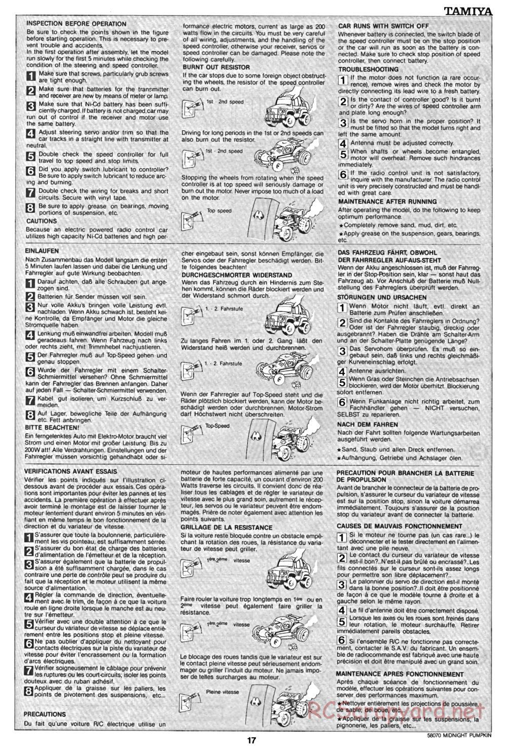 Tamiya - Midnight Pumpkin - 58070 - Manual - Page 17