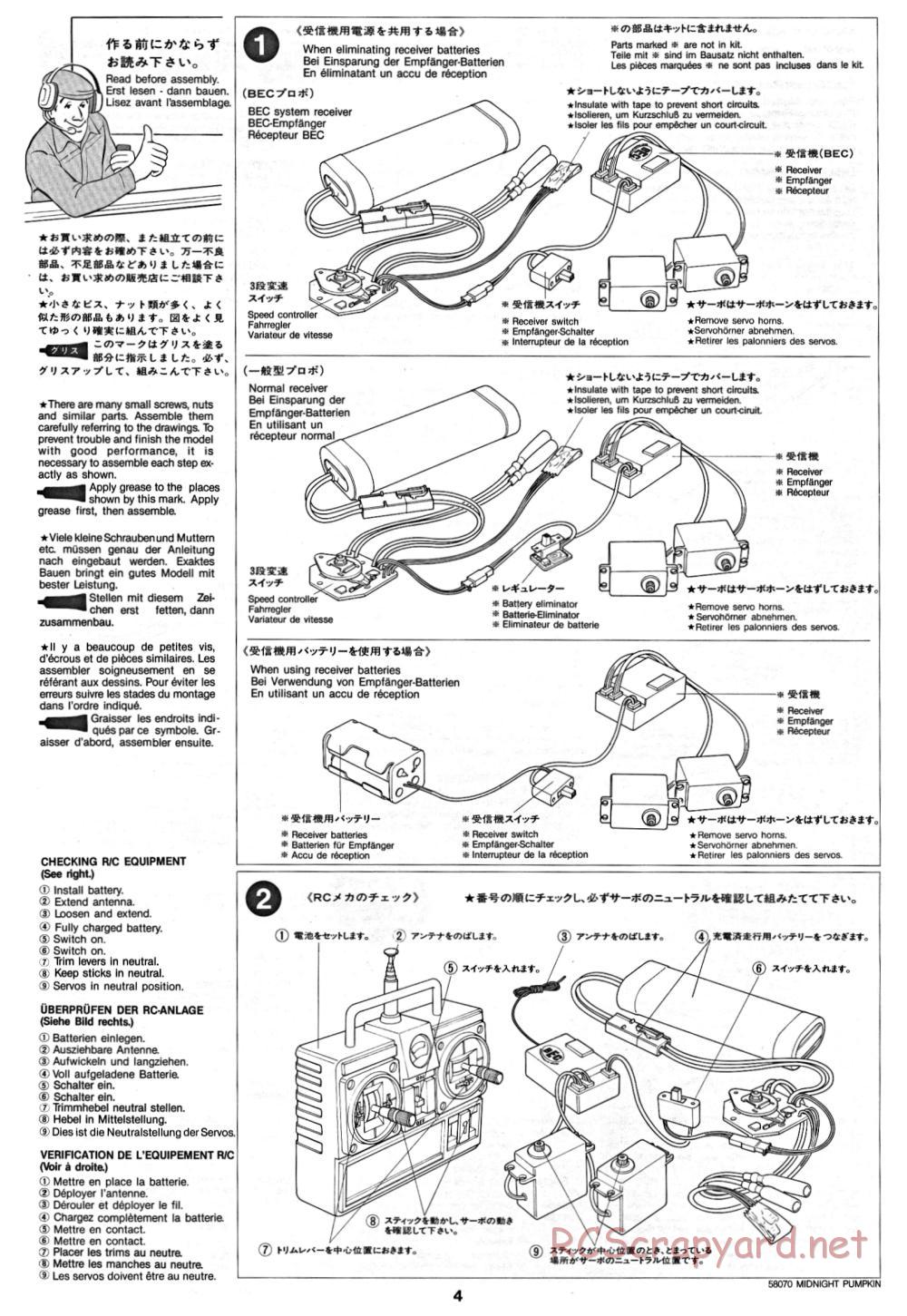 Tamiya - Midnight Pumpkin - 58070 - Manual - Page 4