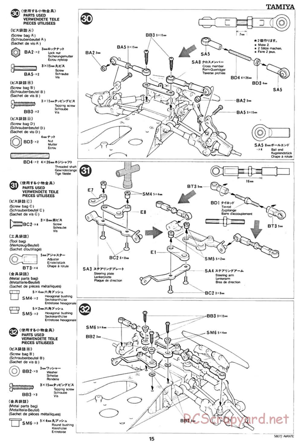 Tamiya - Avante - 58072 - Manual - Page 15