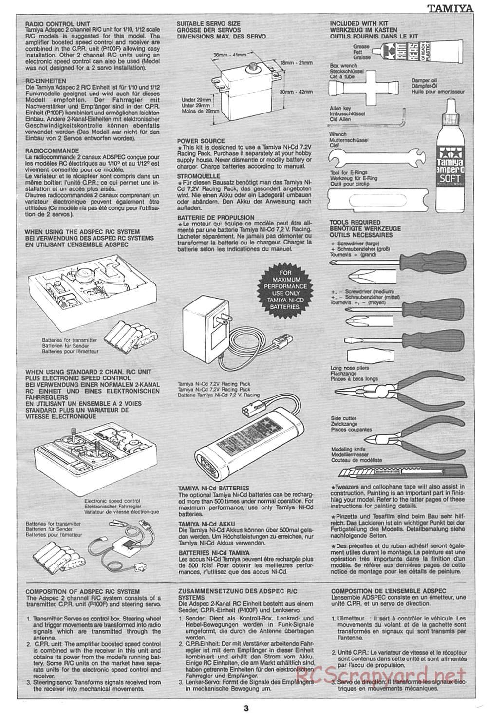 Tamiya - Avante - 58072 - Manual - Page 3