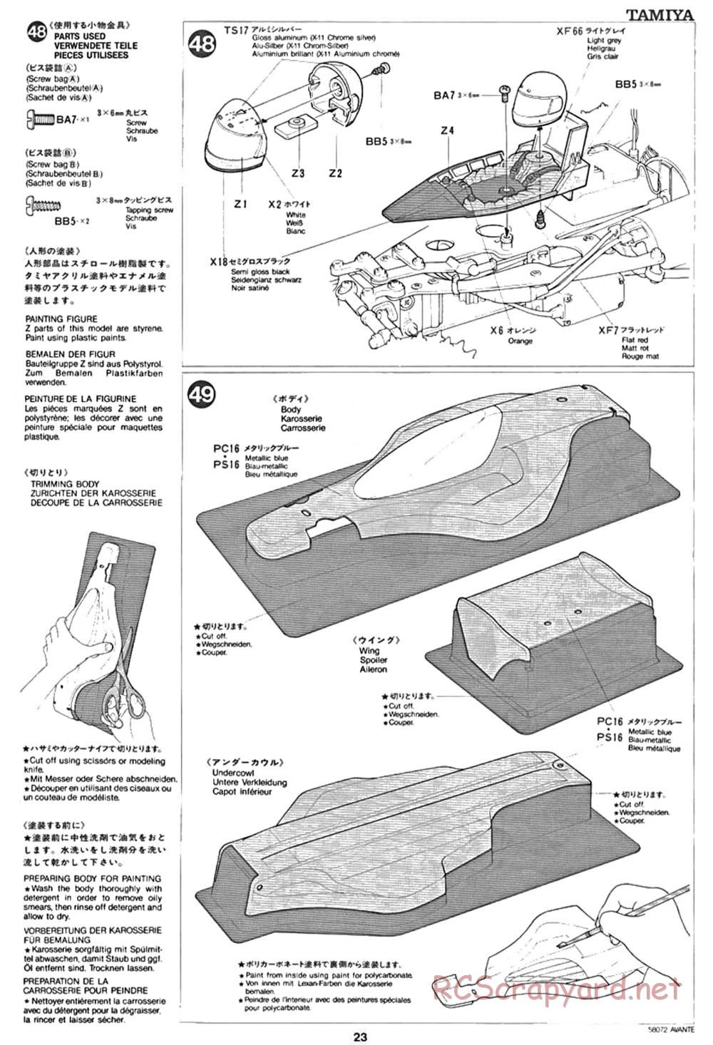 Tamiya - Avante - 58072 - Manual - Page 23