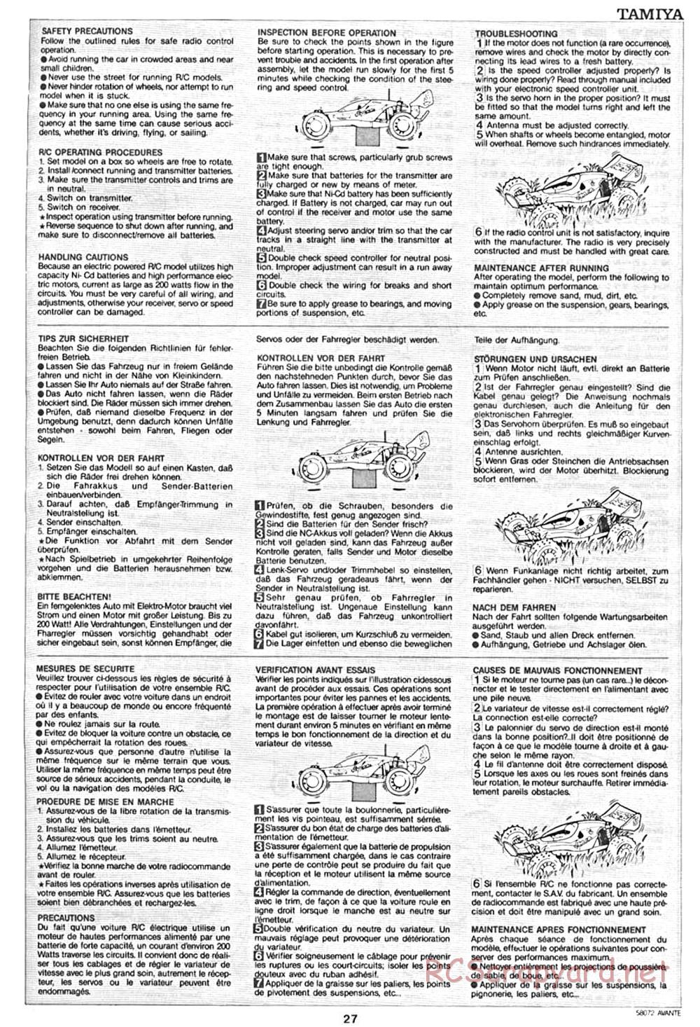 Tamiya - Avante - 58072 - Manual - Page 27