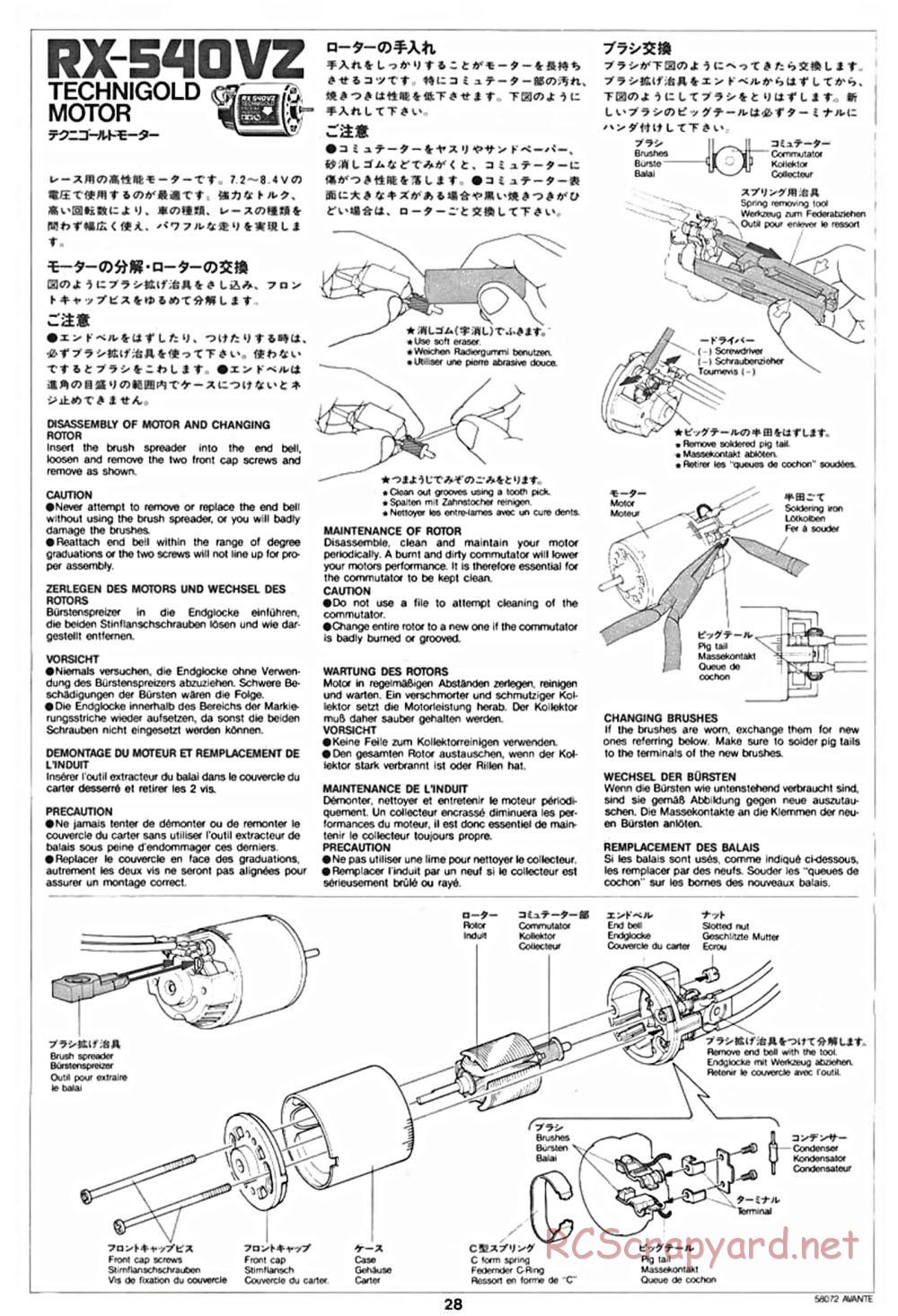Tamiya - Avante - 58072 - Manual - Page 28