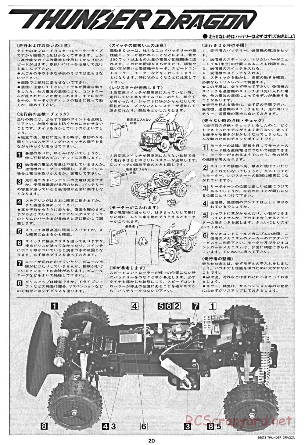 Tamiya - Thunder Dragon - 58073 - Manual - Page 20
