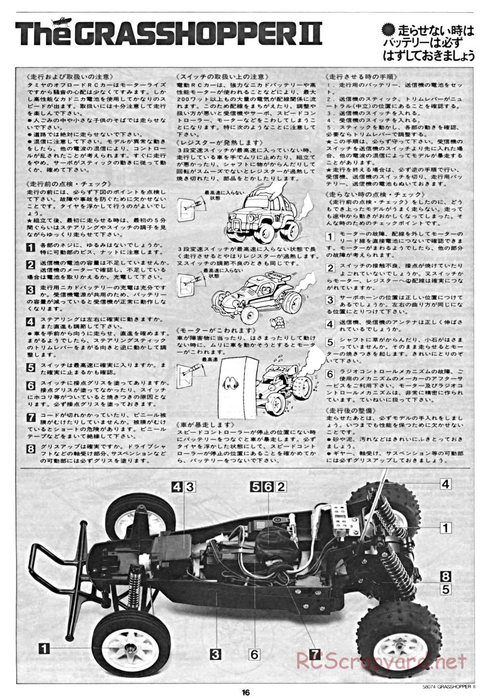 Tamiya - The Grasshopper II - 58074 - Manual - Page 16