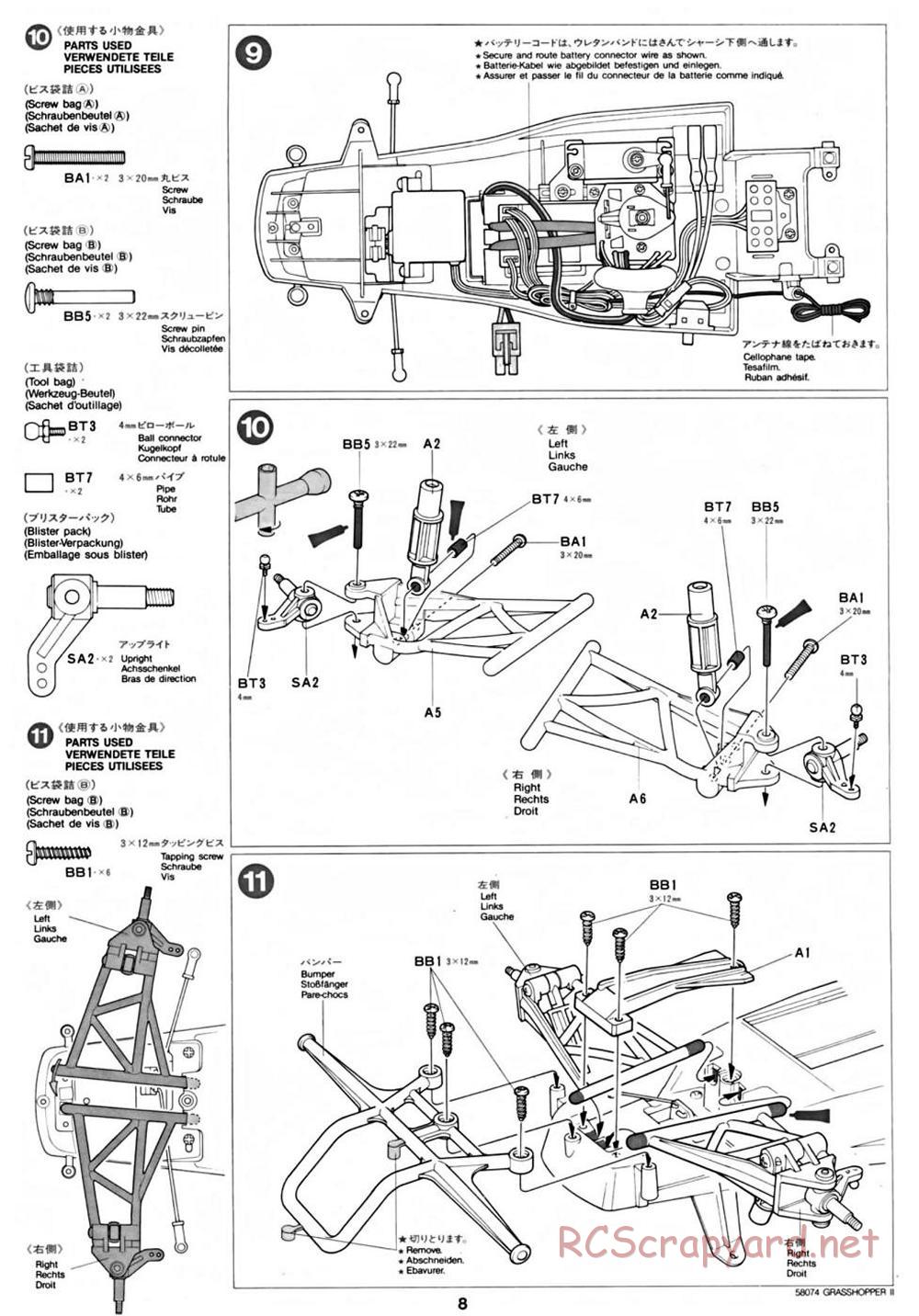 Tamiya - The Grasshopper II - 58074 - Manual - Page 8