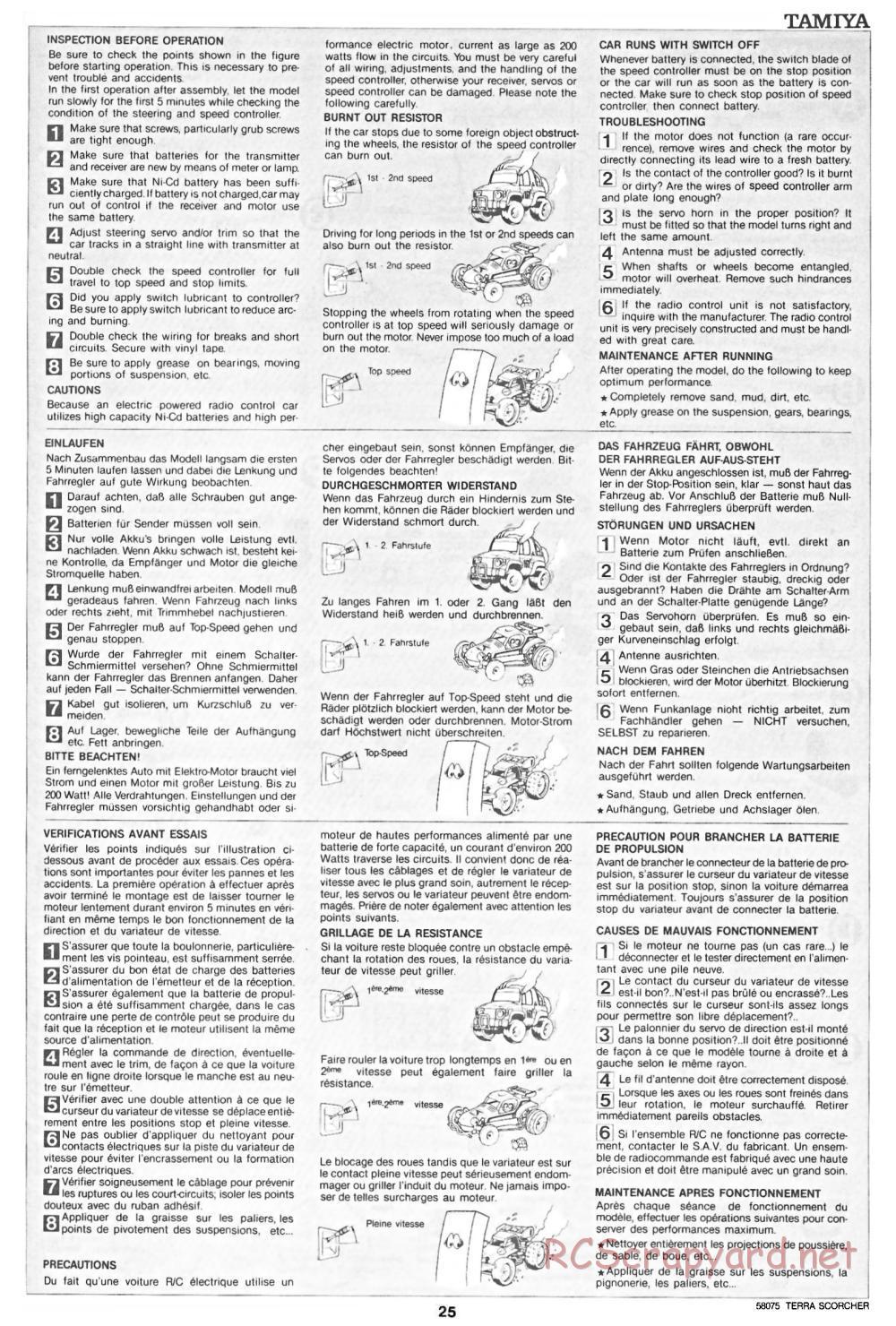 Tamiya - Terra Scorcher - 58075 - Manual - Page 25