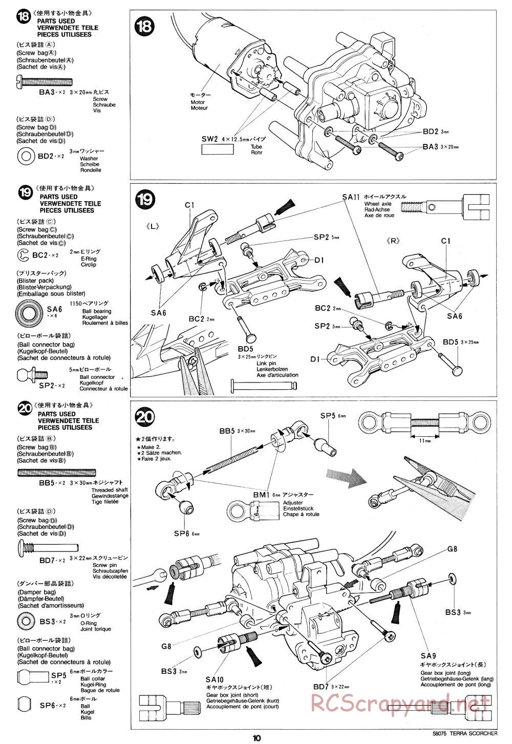 Tamiya - Terra Scorcher - 58075 - Manual - Page 10