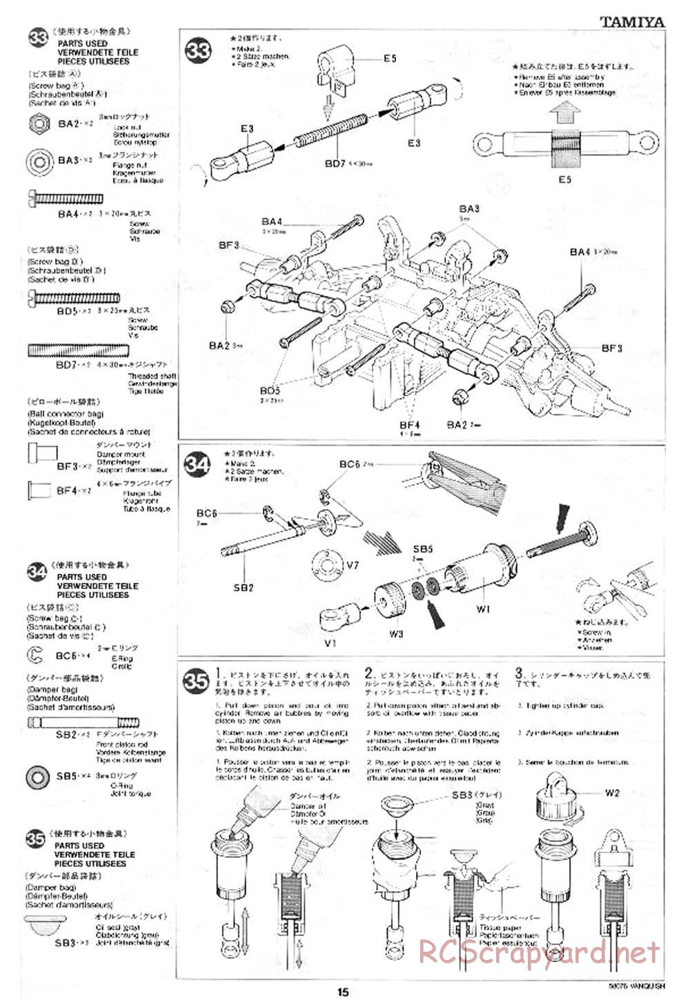 Tamiya - Vanquish - 58076 - Manual - Page 15