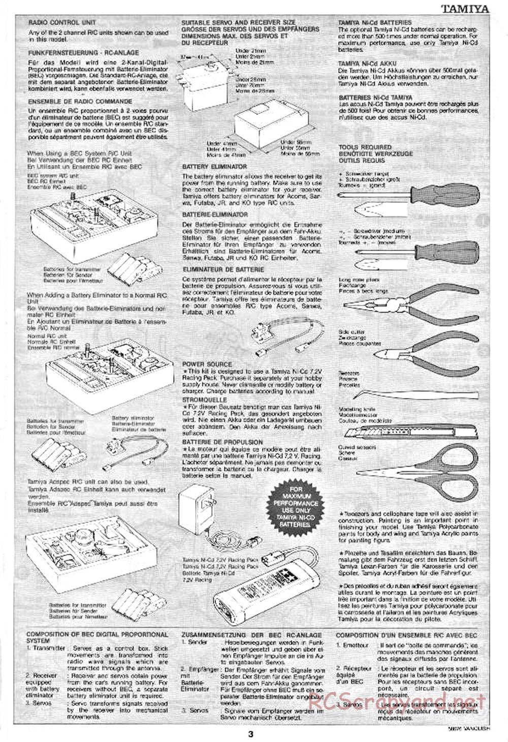 Tamiya - Vanquish - 58076 - Manual - Page 3