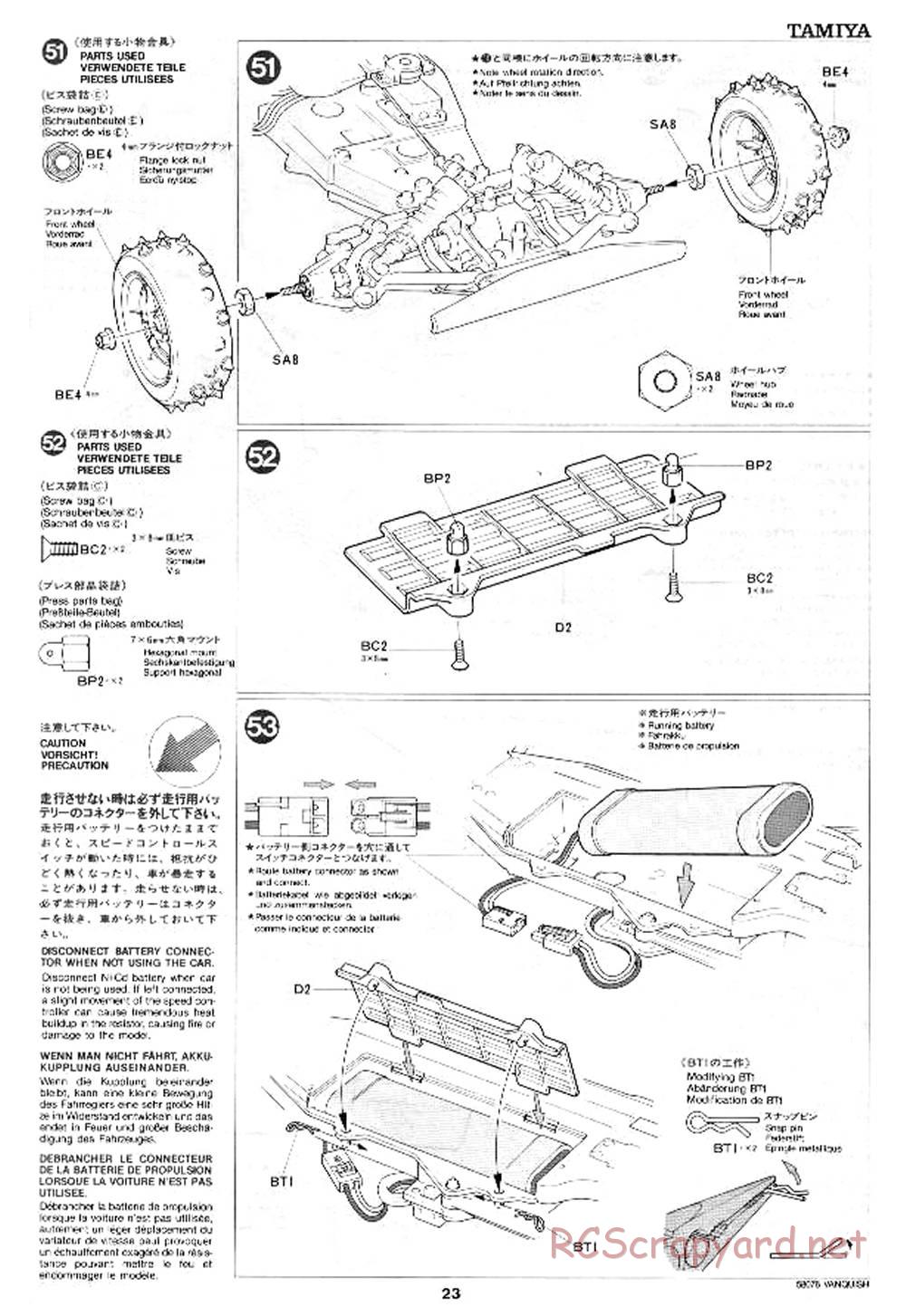 Tamiya - Vanquish - 58076 - Manual - Page 23