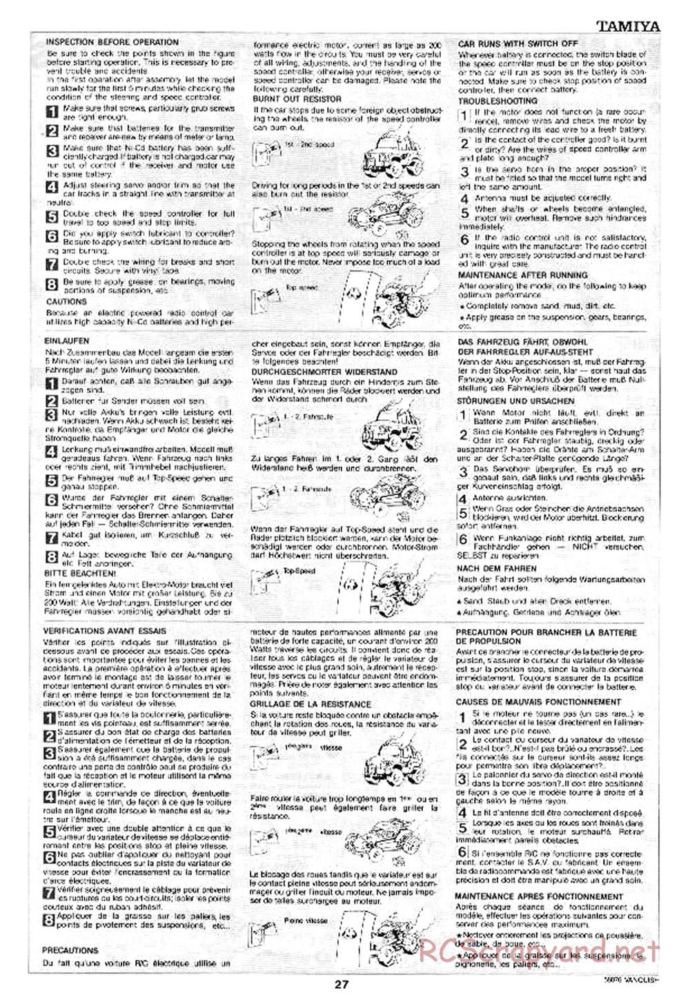 Tamiya - Vanquish - 58076 - Manual - Page 27