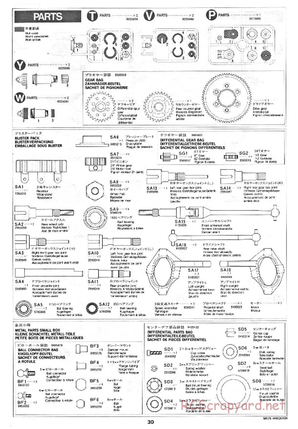 Tamiya - Vanquish - 58076 - Manual - Page 30