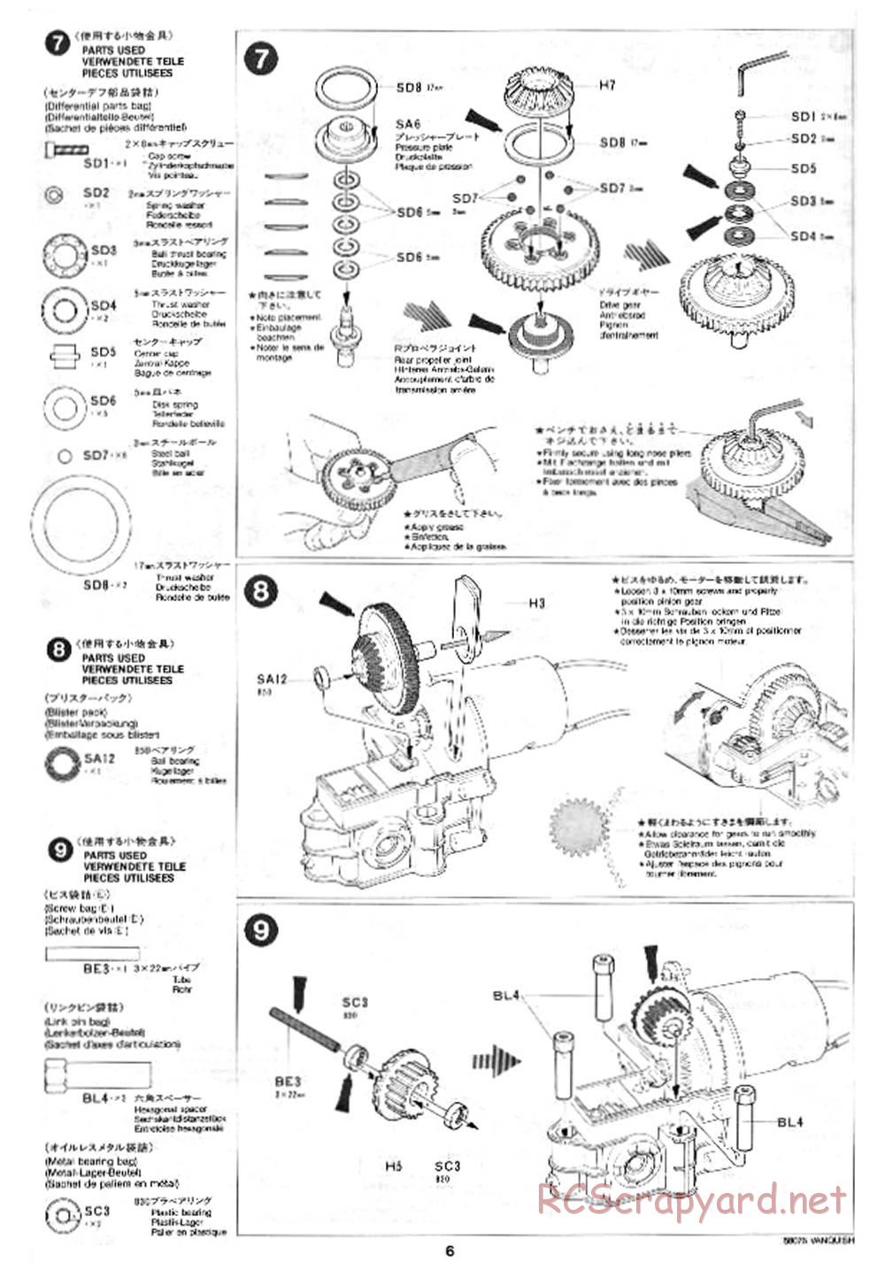 Tamiya - Vanquish - 58076 - Manual - Page 6