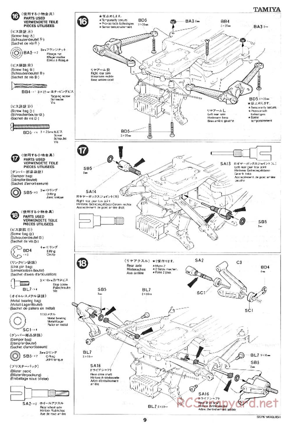 Tamiya - Vanquish - 58076 - Manual - Page 9