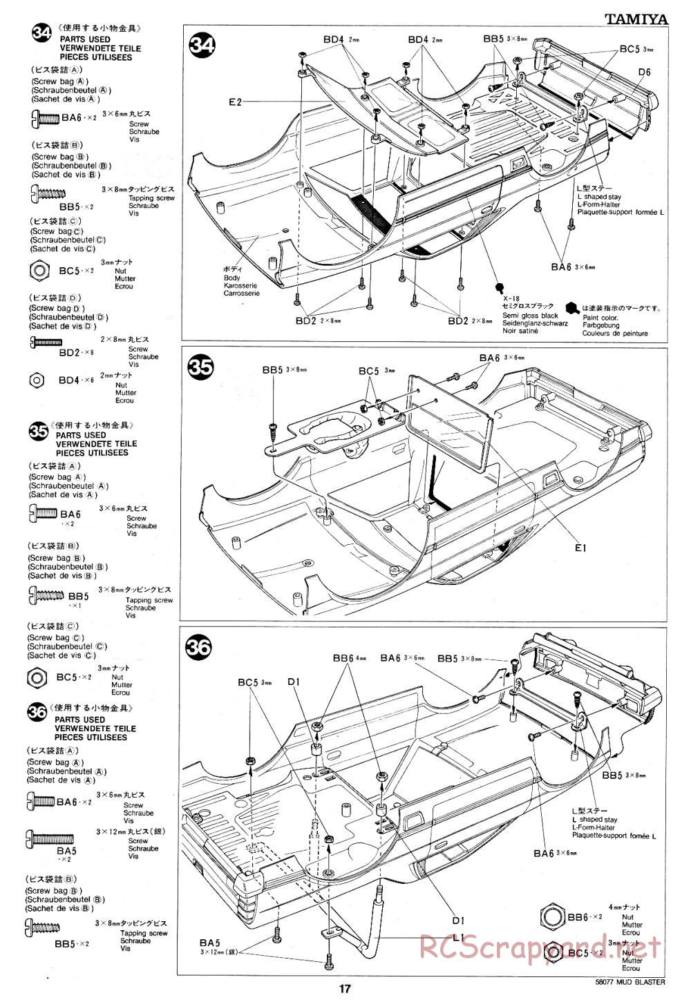 Tamiya - Mud Blaster - 58077 - Manual - Page 17