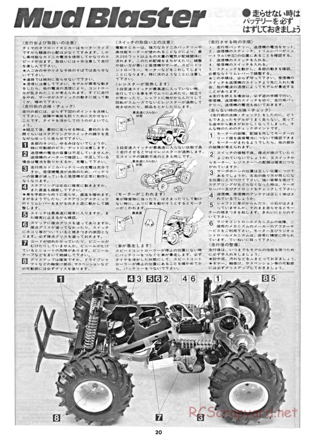 Tamiya - Mud Blaster - 58077 - Manual - Page 20