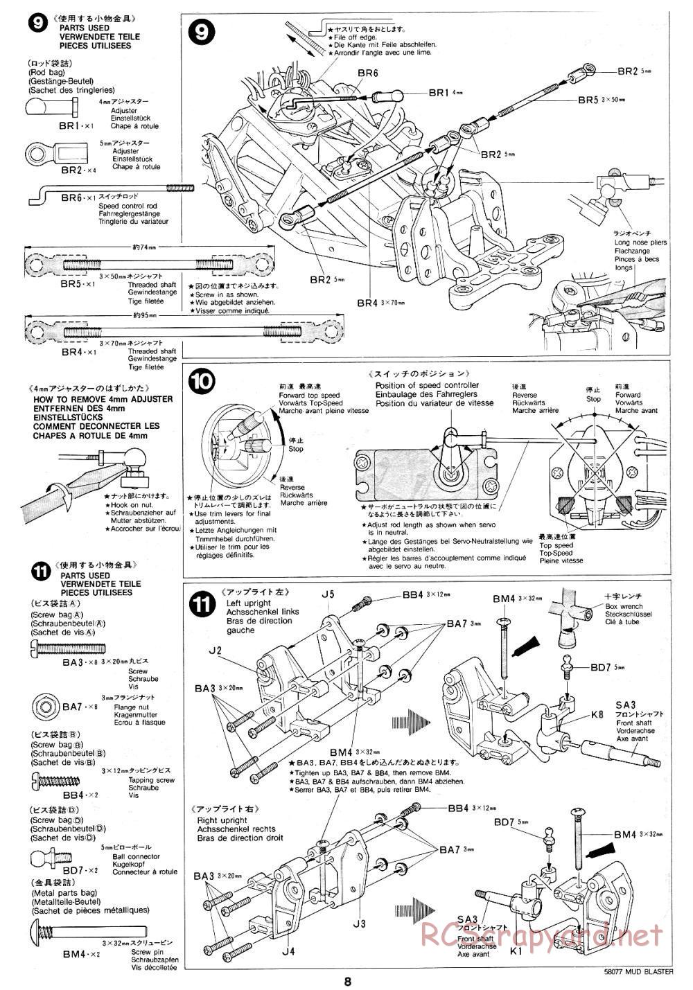 Tamiya - Mud Blaster - 58077 - Manual - Page 8