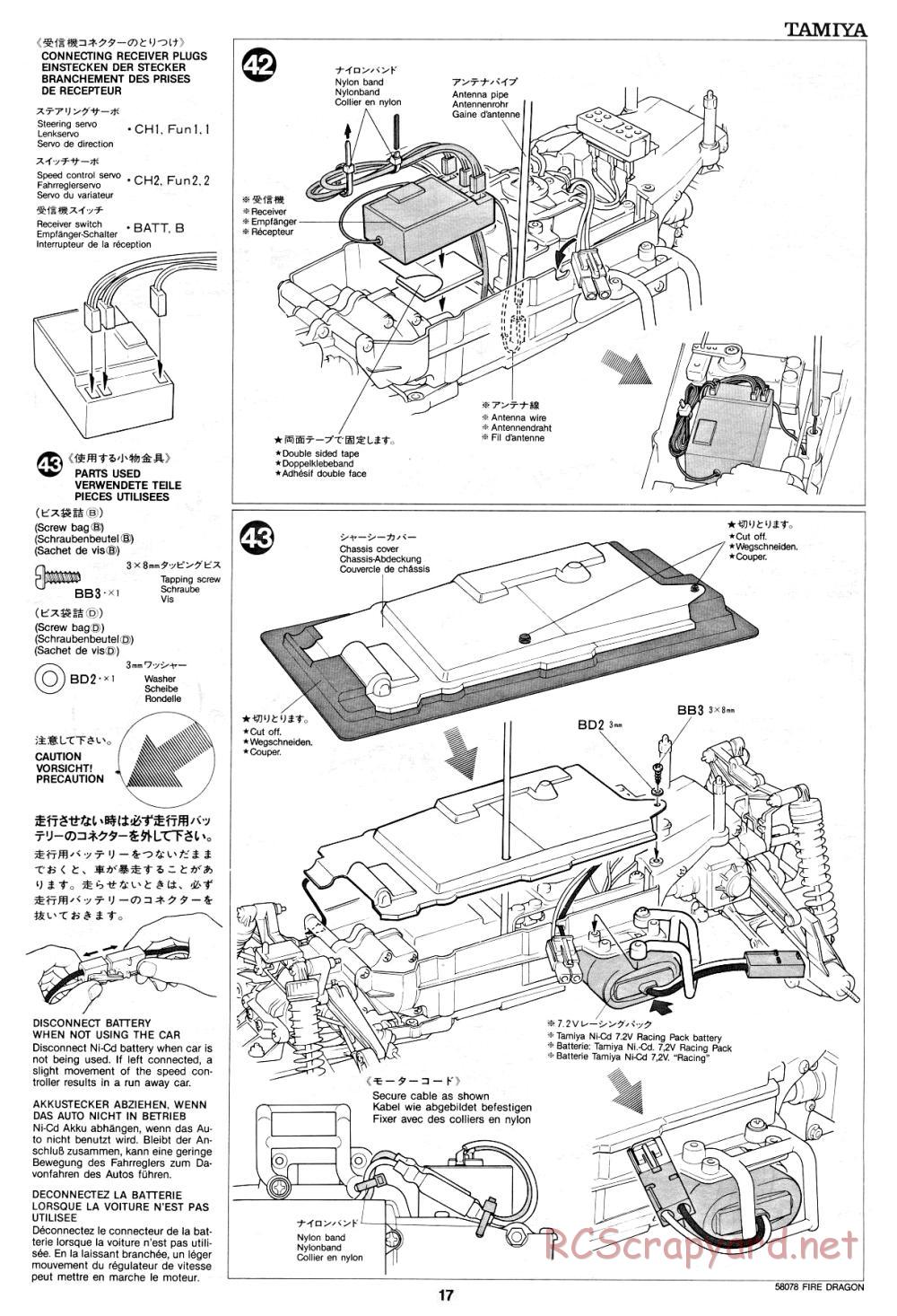 Tamiya - Fire Dragon - 58078 - Manual - Page 17