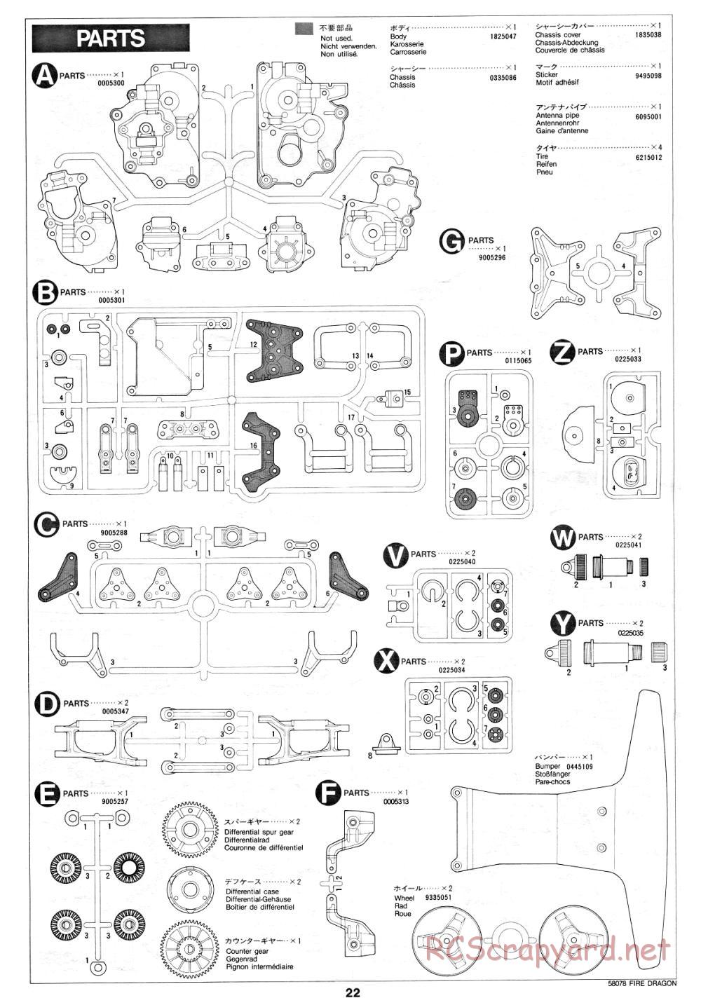 Tamiya - Fire Dragon - 58078 - Manual - Page 22