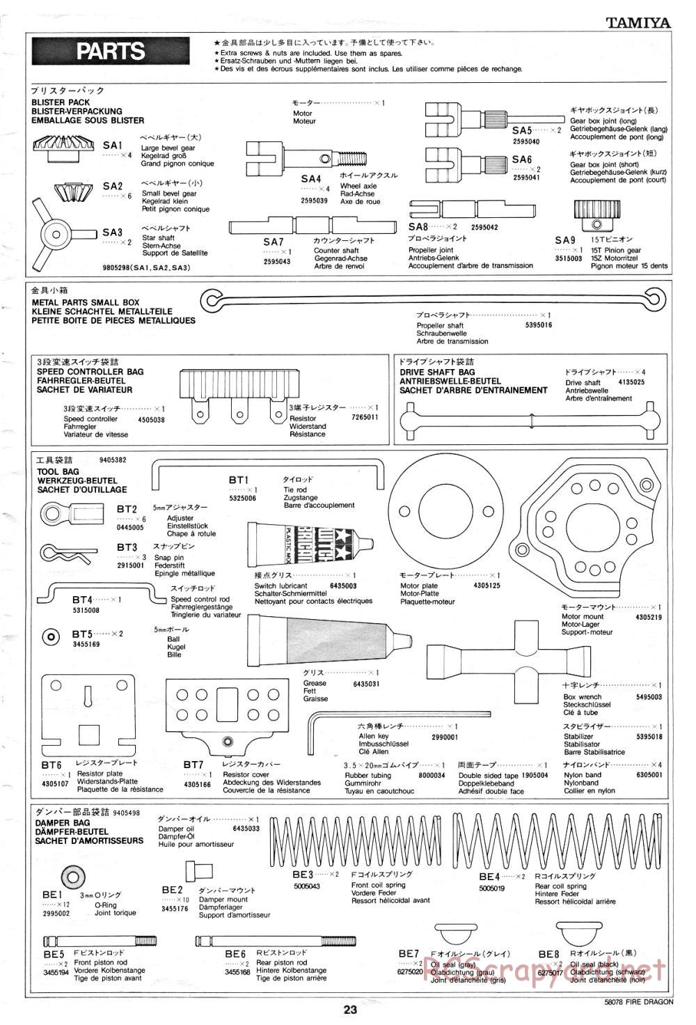 Tamiya - Fire Dragon - 58078 - Manual - Page 23