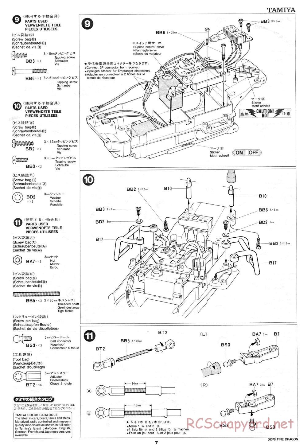 Tamiya - Fire Dragon - 58078 - Manual - Page 7