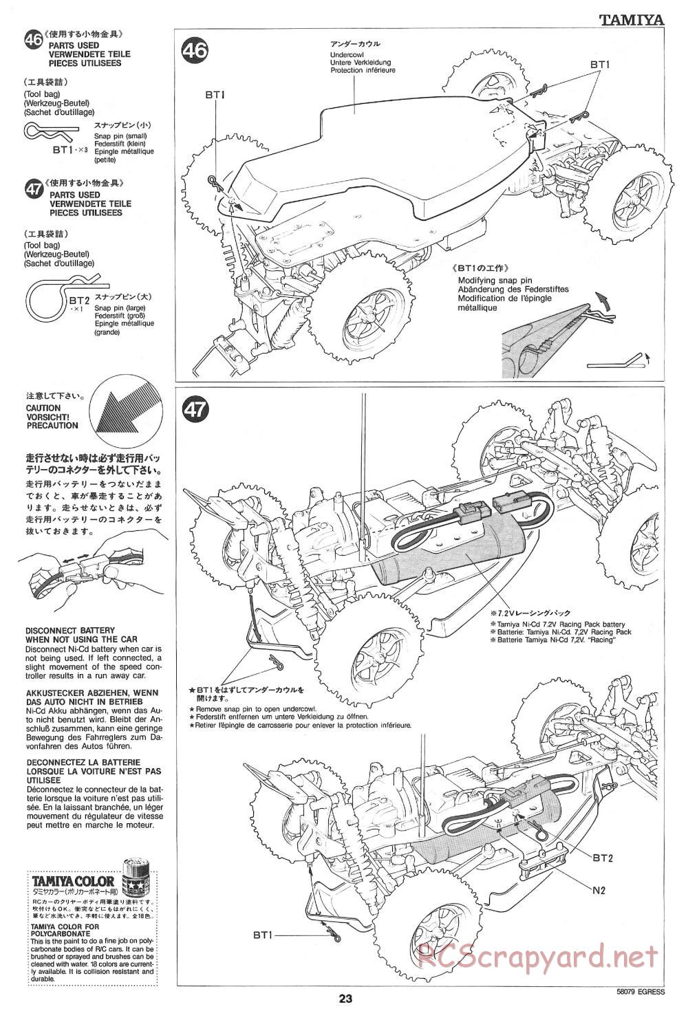 Tamiya - Egress - 58079 - Manual - Page 23