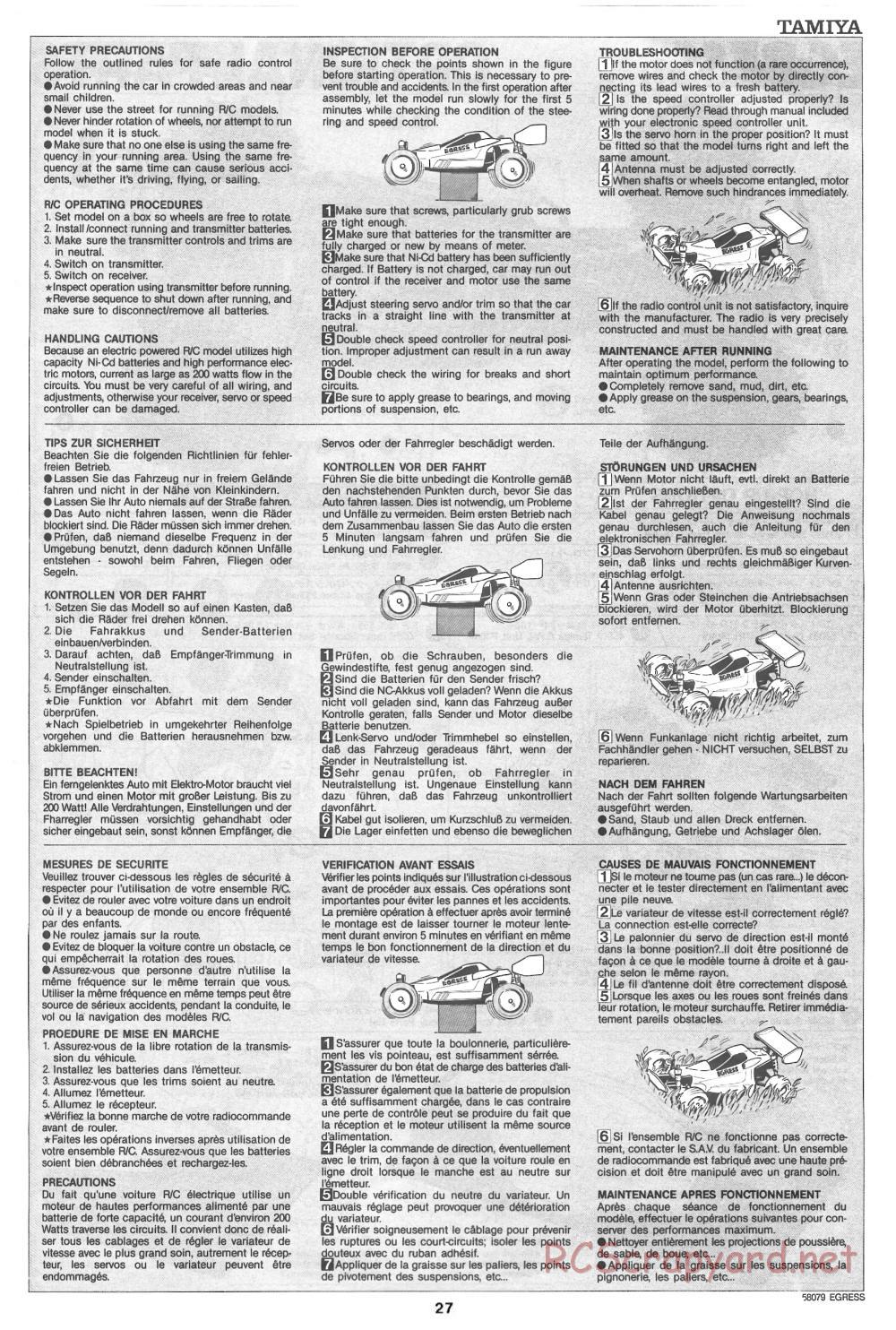 Tamiya - Egress - 58079 - Manual - Page 27