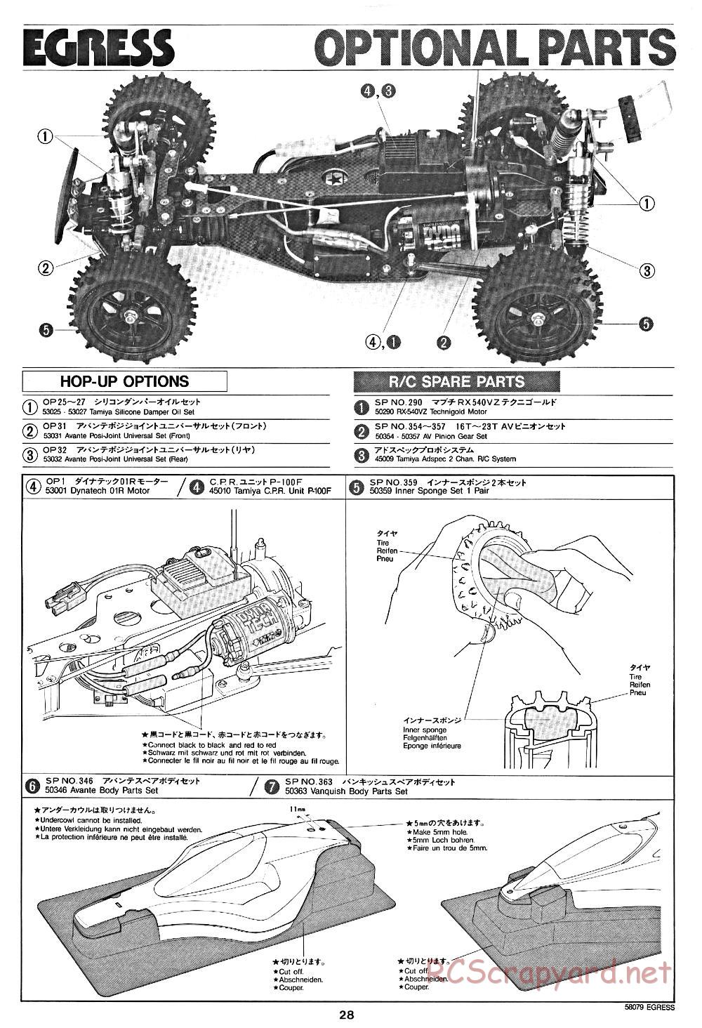 Tamiya - Egress - 58079 - Manual - Page 28