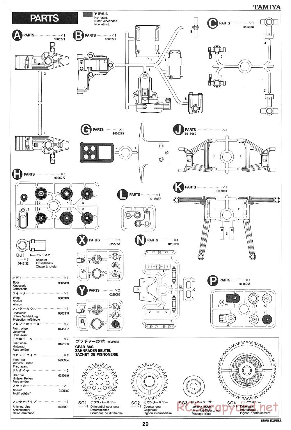 Tamiya - Egress - 58079 - Manual - Page 29