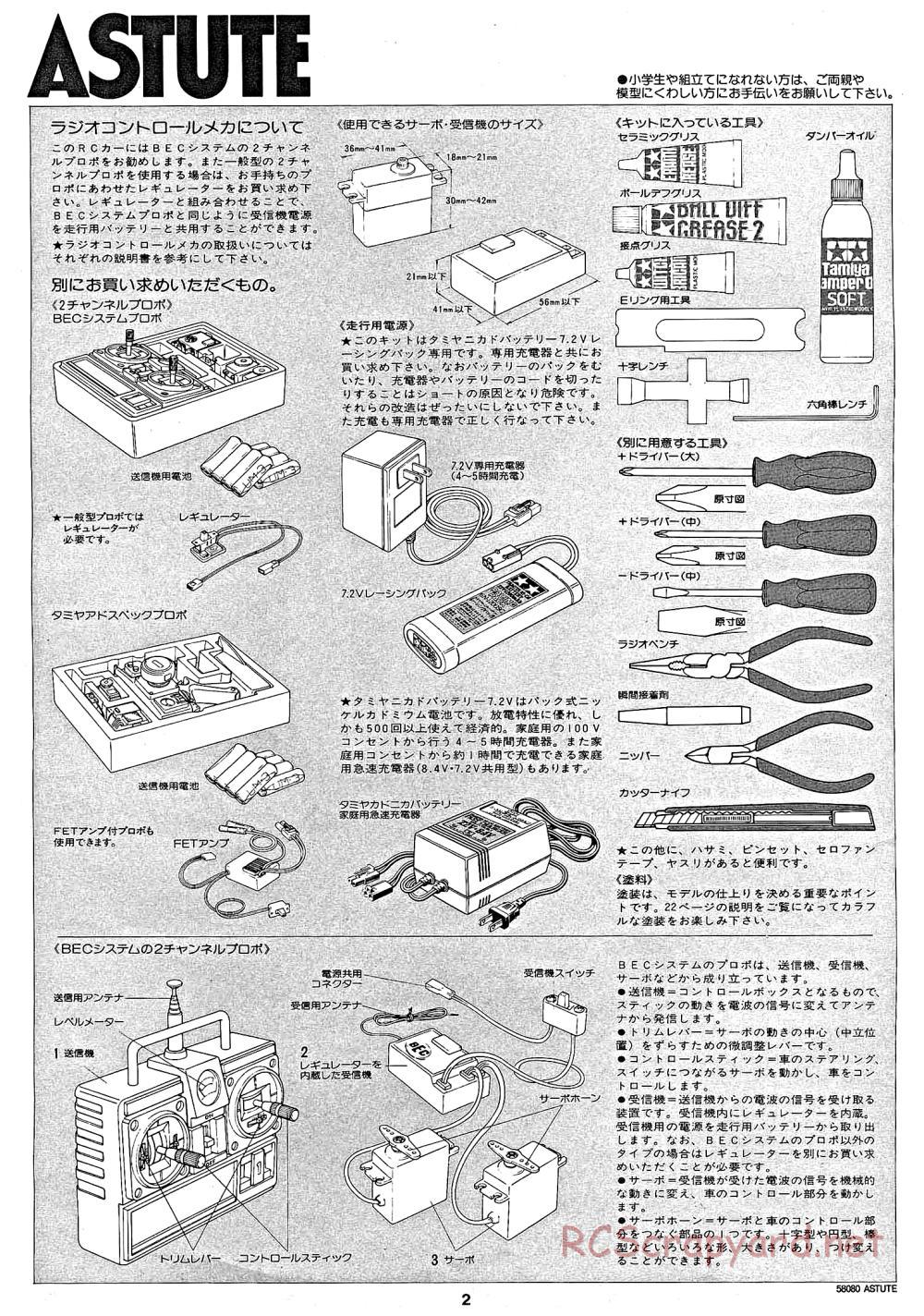 Tamiya - Astute - 58080 - Manual - Page 2