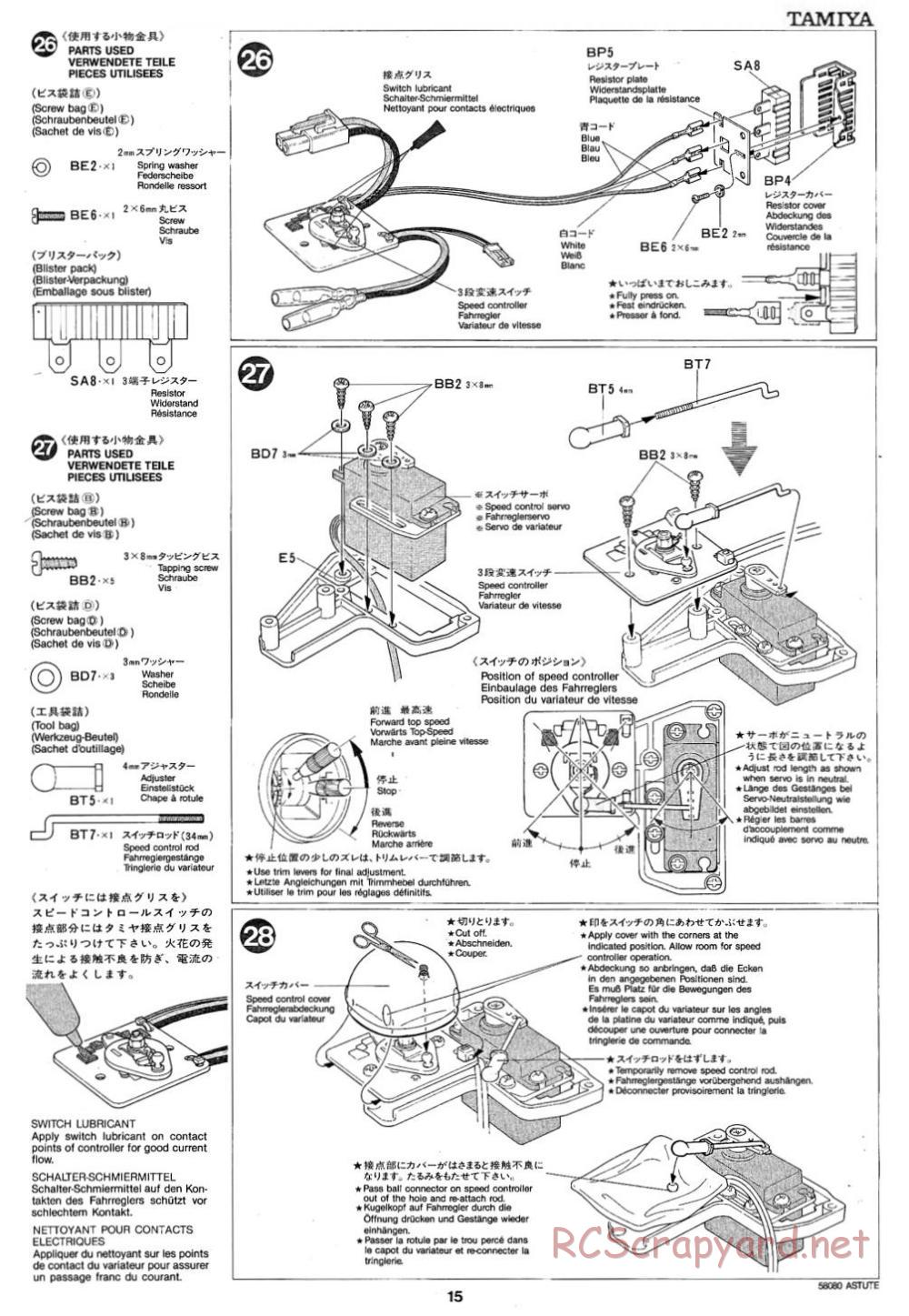 Tamiya - Astute - 58080 - Manual - Page 15