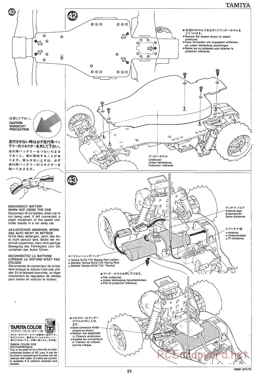 Tamiya - Astute - 58080 - Manual - Page 21