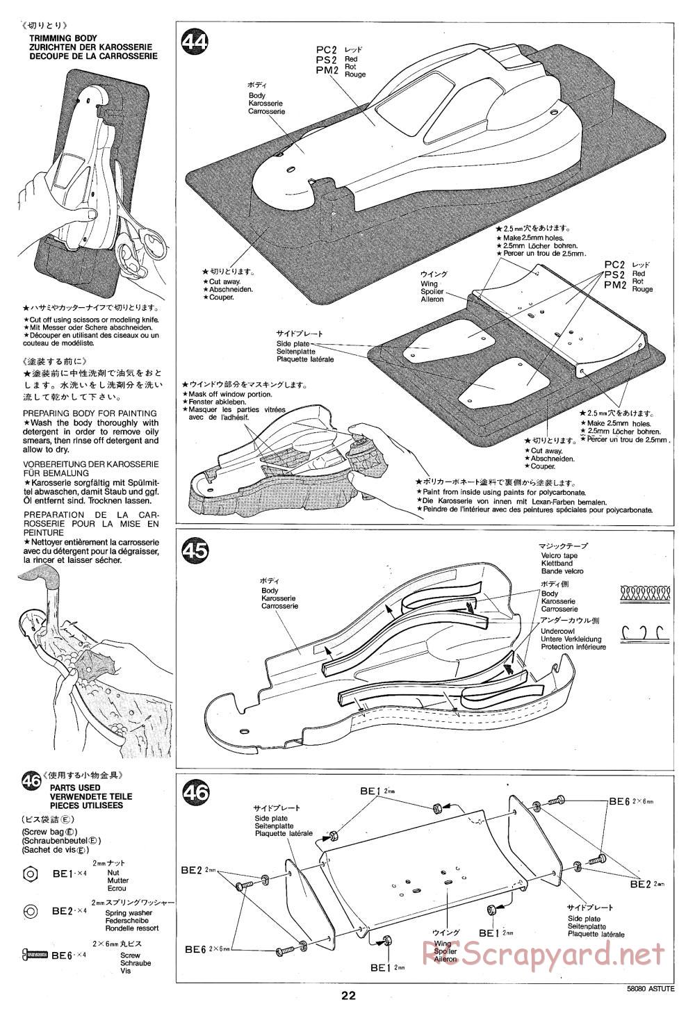 Tamiya - Astute - 58080 - Manual - Page 22