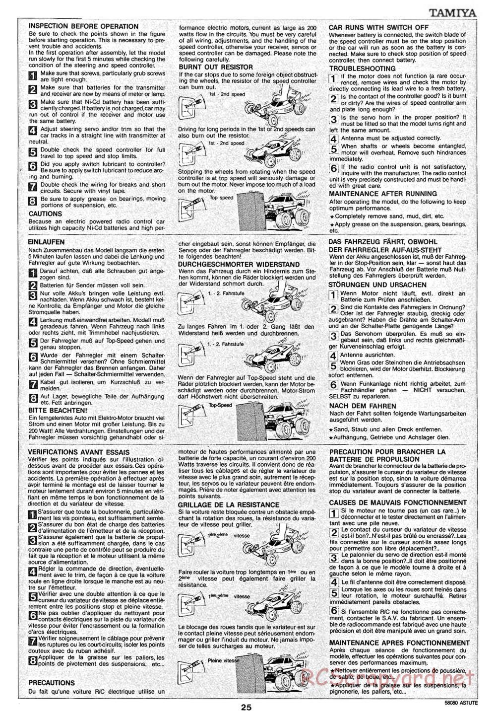 Tamiya - Astute - 58080 - Manual - Page 25