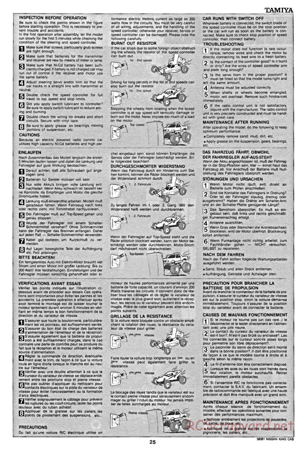 Tamiya - Nissan King Cab - 58081 - Manual - Page 25