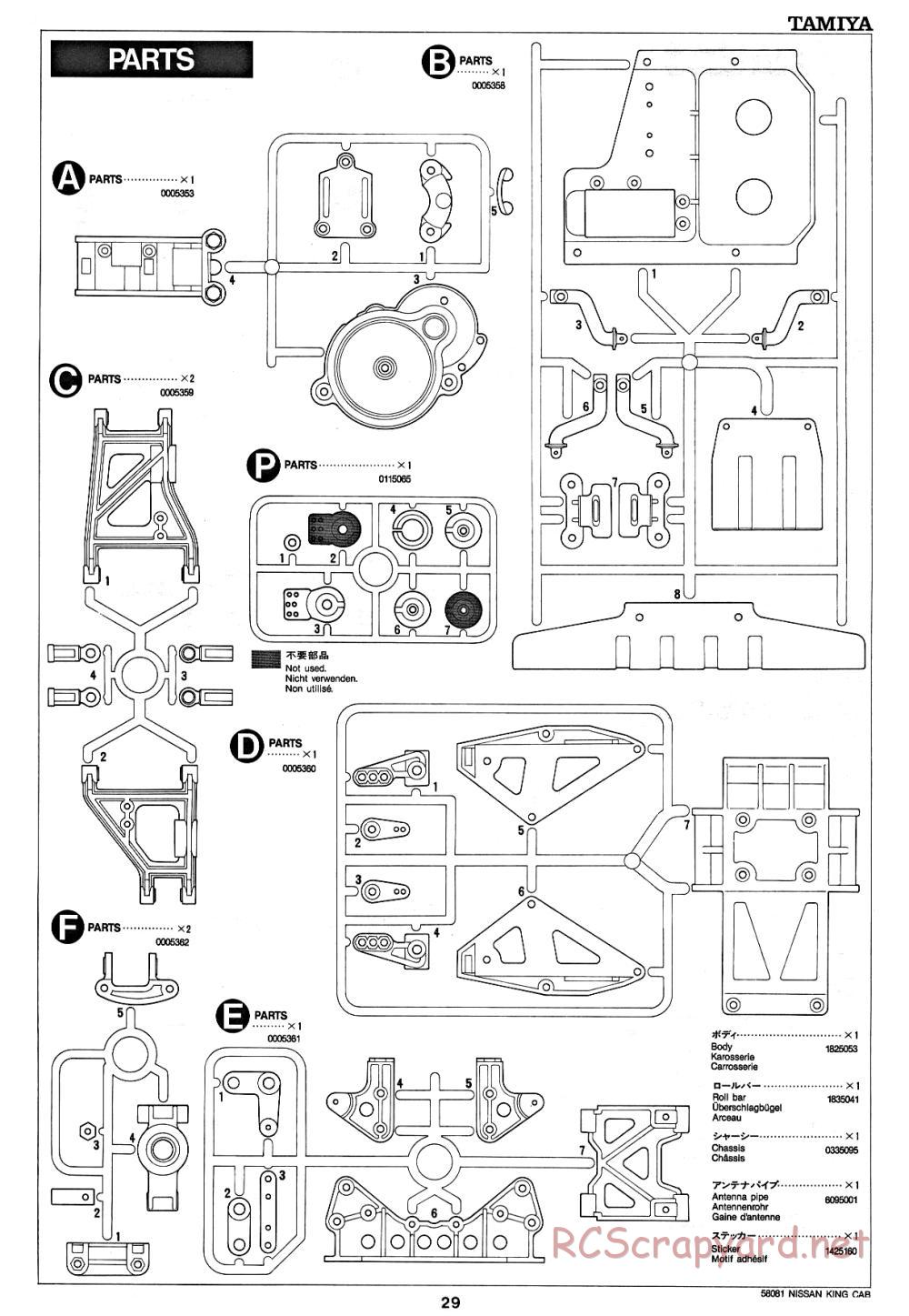 Tamiya - Nissan King Cab - 58081 - Manual - Page 29