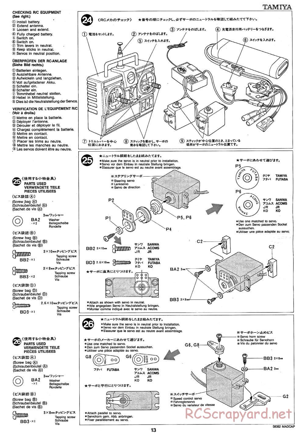 Tamiya - Madcap - 58082 - Manual - Page 13