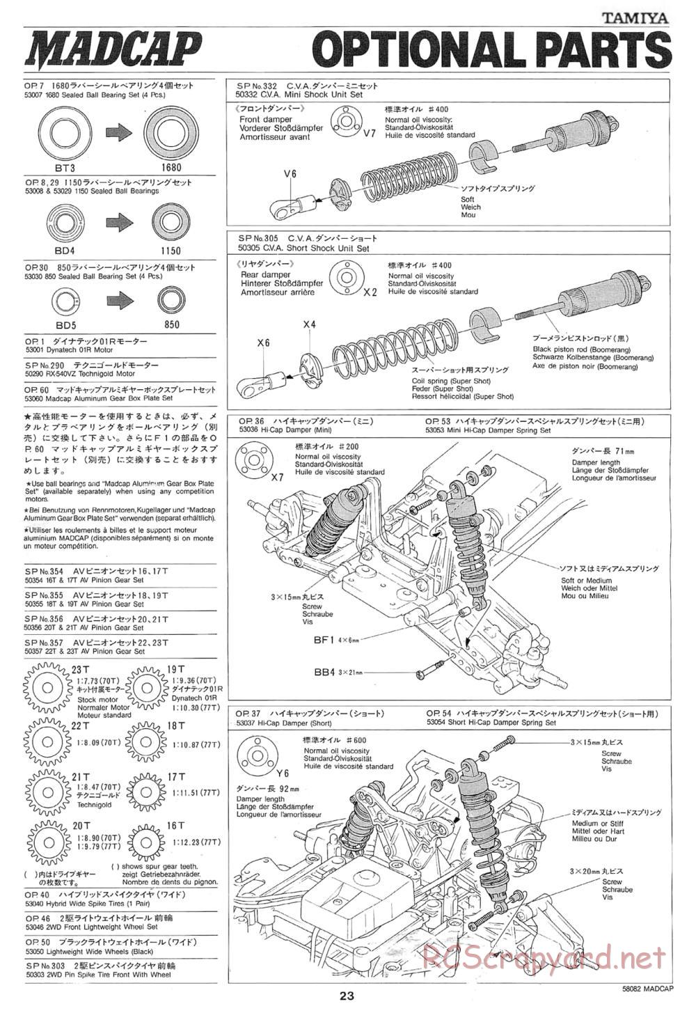 Tamiya - Madcap - 58082 - Manual - Page 23