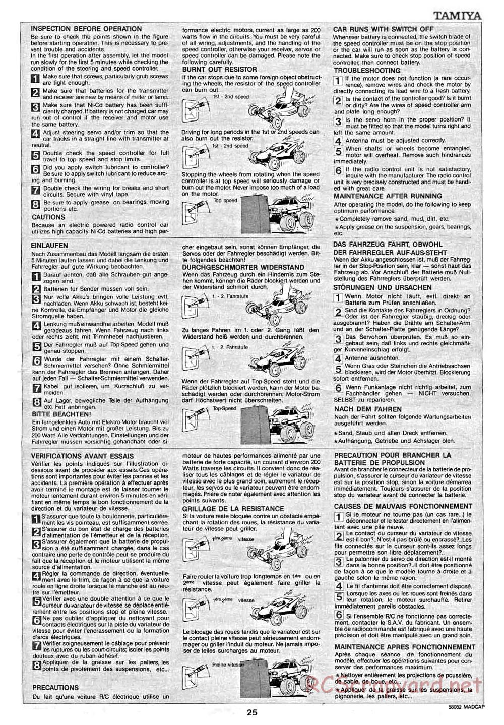 Tamiya - Madcap - 58082 - Manual - Page 25